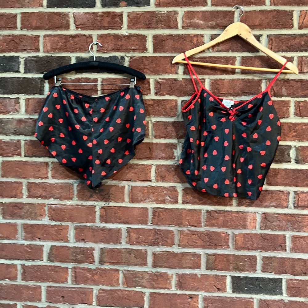 Black and Red Heart Pajama Set